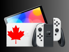 Nintendo Switch OLED con foglia d'acero canadese (Fonte: Nintendo of Canada con modifiche)