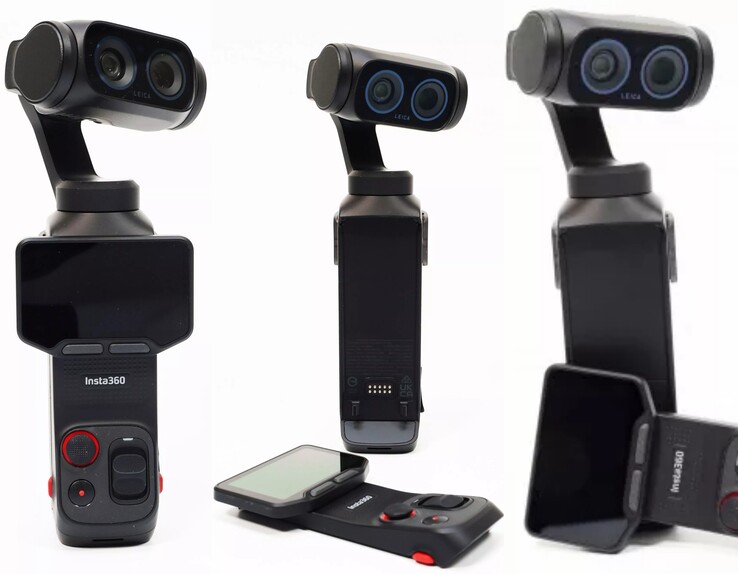 Le immagini ufficiali di Insta360 Luna Ultra mostrano il telecomando staccabile. La fotocamera è disponibile anche in bianco.
