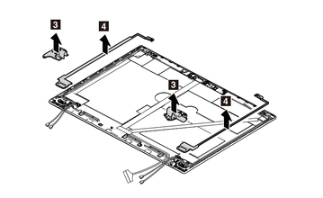 Il ThinkPad T480 è dotato di staffe metalliche che distribuiscono il carico sulle cerniere su tutta l'altezza della cover.  (Fonte: Lenovo)