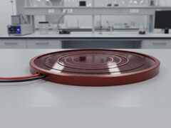 Un&#039;immagine concettuale di un pannello solare circolare su un tavolo di laboratorio (Fonte: Immagine generata dall&#039;AI)