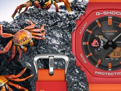 Gli orologi della collaborazione Galápagos x G-Shock di Casio (nella foto GA-B2100DF-4A) stanno per arrivare nel Regno Unito. (Fonte: Casio)