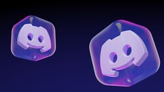 Icone 3D di cubi traslucidi con il logo Discord Clyde