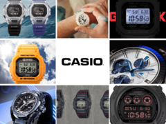 Nel mese di maggio sono stati aggiunti numerosi orologi al negozio online di Casio. Nella foto - 9 diversi modelli lanciati questo mese in un'unica immagine, con il logo Casio al centro. (Fonte immagine: Casio - Edited)