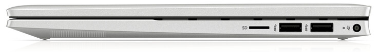 Lato destro: Lettore di schede (microSD), due porte USB 3.2 Gen 1 (Type-A), porta di ricarica
