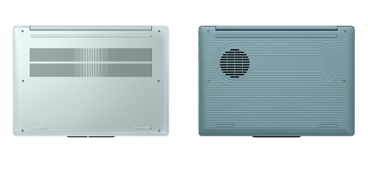 L'IdeaPad Vibe 14AGP12 può anche essere configurato con una cover inferiore in metallo o in plastica, da sinistra a destra.