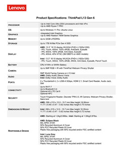Caratteristiche principali di ThinkPad L13 Gen 6 (Fonte: Lenovo)
