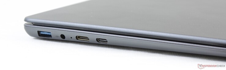 A destra: USB 3.0, alimentazione, mini-HDMI, USB Type-C w/ supporto DisplayPort