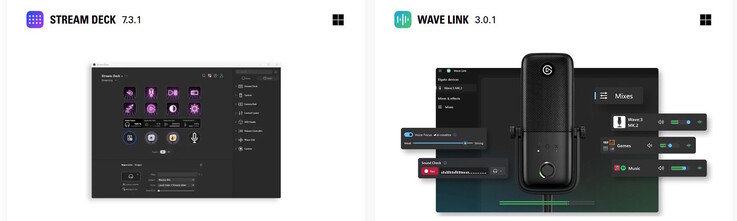 Software Stream Deck e Wave Link nella sezione download di Elgato