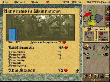 Nella foto: uno screenshot del gameplay di Lords of the Realm II.