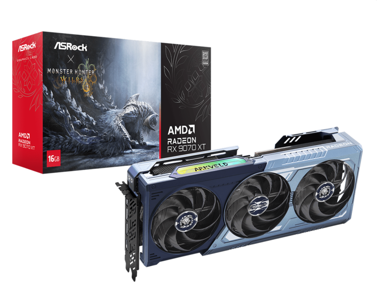 L'immagine di AMD Radeon RX 9070 XT Monster Hunter Wilds Edition 16GB in edizione limitata (fonte: ASRock)