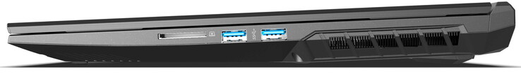 A destra: 2x USB-A 3.0, lettore di schede (SD/SDHC/SDXC) (fonte immagine: Schenker)