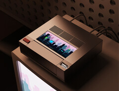 L'AM02 presenta ancora il suo insolito display montato in alto. (Fonte: AYANEO)