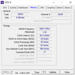 Informazioni sul sistema CPU-Z: Memoria