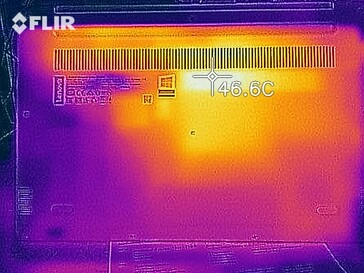 Mappa del calore, lato inferiroe sotto carico