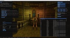 L&#039;interfaccia dell&#039;editor di TombForge mostra una scena di prova renderizzata in-engine con i pannelli dei materiali e delle risorse visibili (Immagine: Tiernan Watson via X)