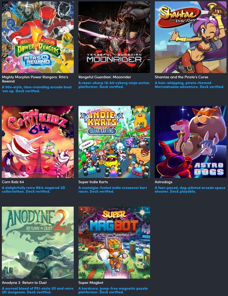 Tutti i giochi inclusi nella collezione Cartridge Chaos