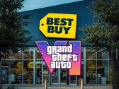 Negozio Best Buy con il logo di GTA 6.
