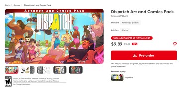 Dispatch Art and Comics Pack sull'eShop di Nintendo of America con la censura (Fonte immagine: screenshot, Nintendo of America)