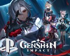 Striscione di Genshin Impact con il logo PlayStation (Fonte immagine: HoYoverse, Sony PlayStation con modifiche)