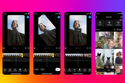 Rotazione, scalatura e nuova interfaccia dell'hub Bozze e Clip (Fonte: Instagram)