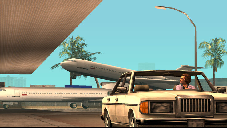 La scena iniziale della porta HTML5 di Grand Theft Auto: Vice City in esecuzione su Google Chrome (Fonte immagine: Screenshot - Christopher Harper - Notebookcheck)