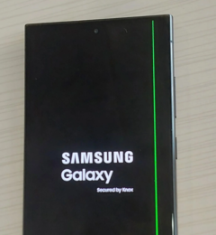 Una delle unità Galaxy S24 Ultra segnalate con il problema della linea verde verticale. (Fonte: u/Independent-Bet-4916)