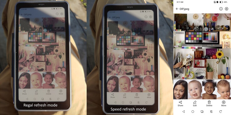 Modalità Regal vs Speed alla luce diretta del sole del mattino.