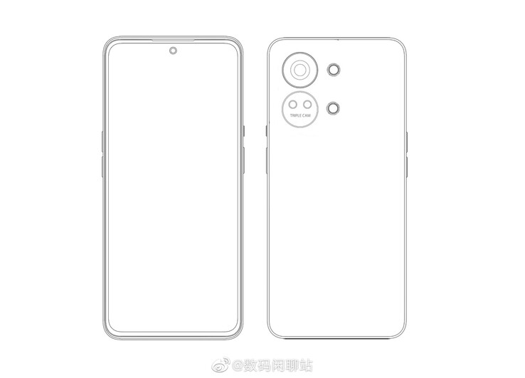 Il design del OnePlus Nord 3, secondo le indiscrezioni. (Fonte: Weibo)