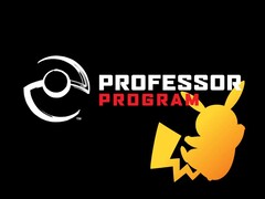 Il logo del Pokemon Professor Program con la sagoma di Pikachu sullo sfondo