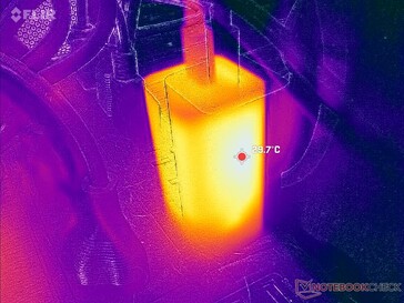 Il piccolo adattatore CA raggiunge appena 30 C quando si utilizzano carichi impegnativi