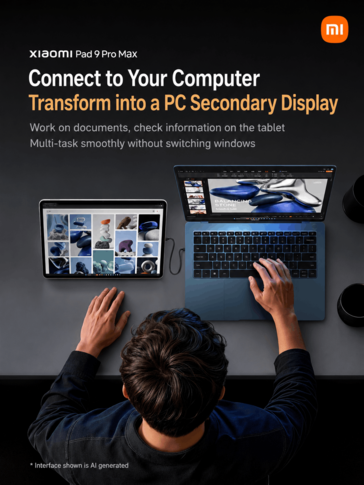 Xiaomi Pad 9 Pro Max con un secondo schermo per PC