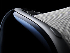 Il prossimo Apple Vision Pro manterrà lo stesso design complessivo del modello esistente, quest'ultimo raffigurato. (Fonte: Apple)