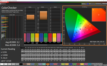 ColorChecker (bilanciamento del bianco: caldo, gamma di colore: P3)