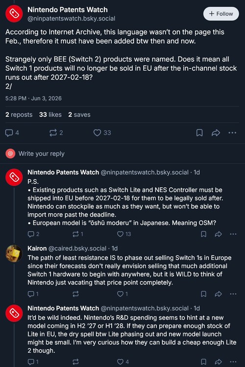 Brevetti Nintendo Guarda il post sulle revisioni della batteria di Switch 2