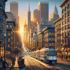 Metropolitana leggera di San Francisco (immagine generata da DALL-E 3)
