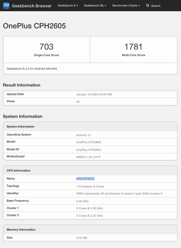 (Fonte: Geekbench)