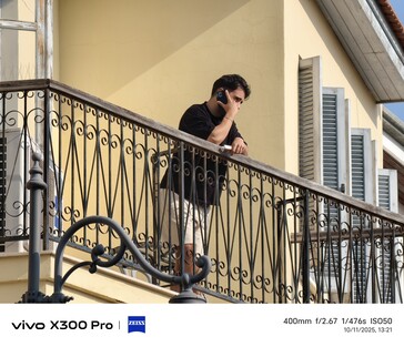 Vivo X300 Pro 400 mm con tele-convertitore.