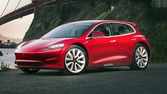 Tesla Model 2 potrebbe essere dotata di celle LFP a ricarica rapida (immagine rendering: Autocar)