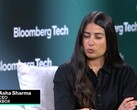 Asha Sharma durante l'intervista a Bloomberg Tech.
