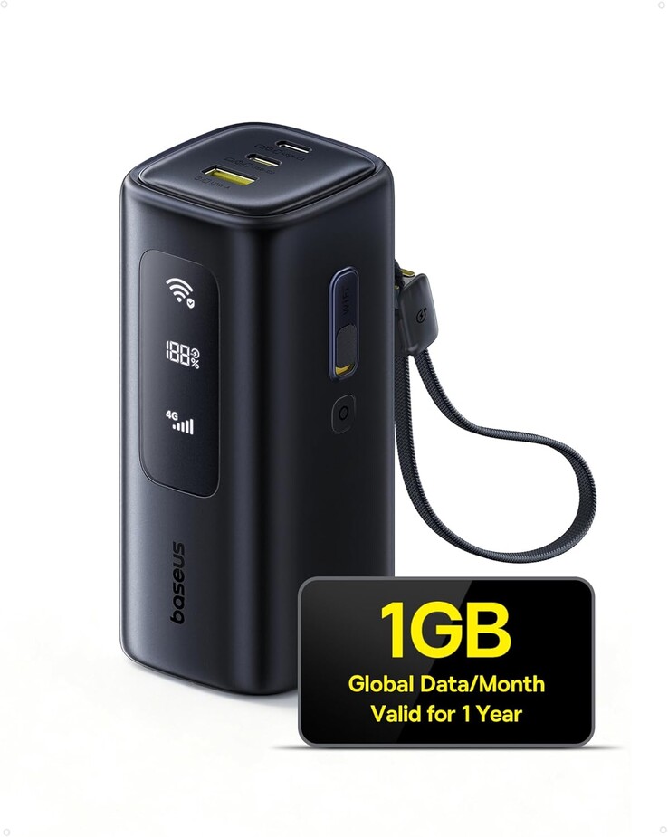 La banca di energia Baseus Energeek GX11 4F MiFi pesa 15,2 once (430 grammi) (Fonte: Baseus)
