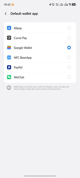 Google Wallet è impostato come opzione predefinita da molto tempo.