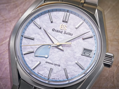Un primo piano del quadrante del nuovo Grand Seiko SBGA21.