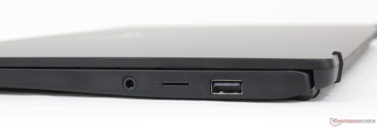 A destra: audio combo da 3,5 mm, lettore di schede MicroSD, USB-A 2.0
