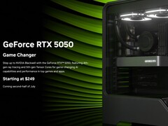 Immagine promozionale ufficiale della GPU desktop Nvidia RTX 5050. (Fonte immagine: Nvidia)