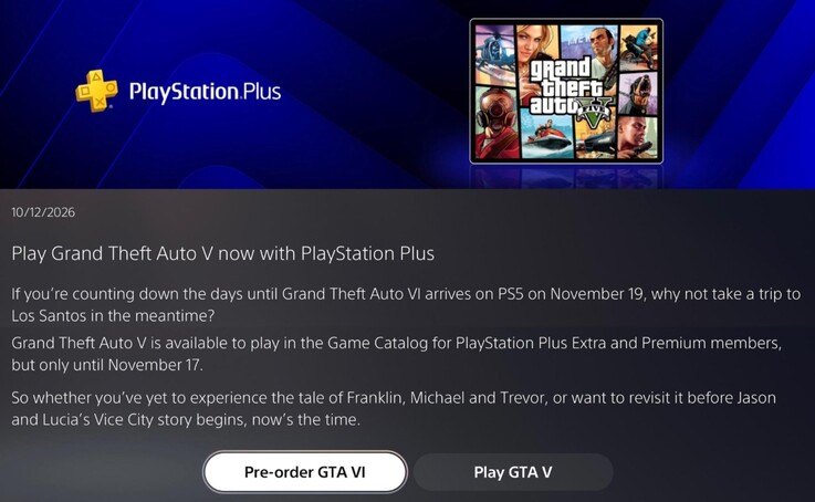 Messaggio inviato agli abbonati a PlayStation Plus.