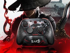 I fili cremisi del GameSir G7 Pro 8K PC Phantom Blade Zero Edition si illuminano al buio.