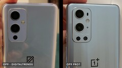 I presunti OnePlus 9 e OnePlus 9 Pro, da sinistra a destra. (Fonte: Dave Lee)