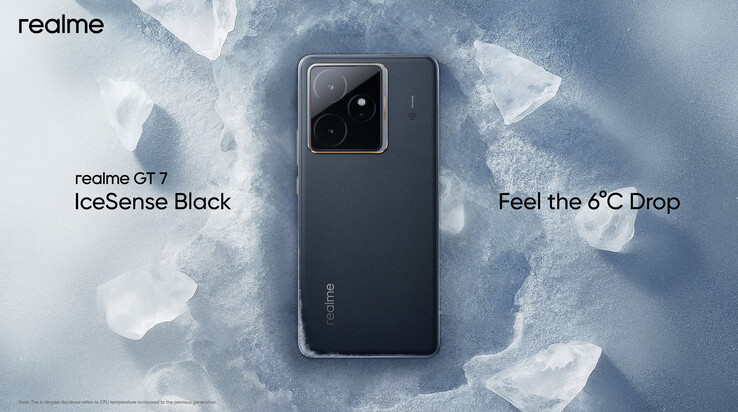 Realme GT 7 nel colore IceSense Black. (Fonte immagine: X)