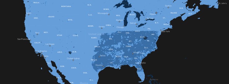 Si amplia la mappa della copertura Starlink negli Stati Uniti