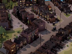 Un'immagine che mostra diversi edifici in City of Gangsters, ora scontato dell'80% su Steam.